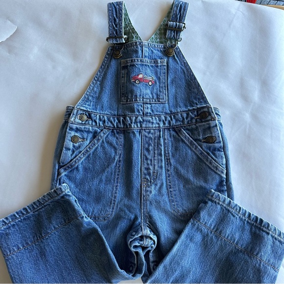 Boys Gymboree denim lined blue jean truck overalls 18-24 months‎ - Picture 2 of 6
